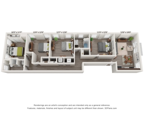 High Street Commons Apartment In Morgantown Floor Plan Detail
